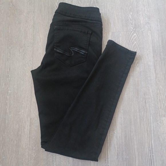 Silver Jeans Co Pants Womens 29x29 Black Chino Western Black Suki Super Skinny - Picture 2 of 7